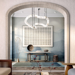 Lámpara Colgante Moderna de Alabastro Natural con Forma Personalizada, Lámpara de Araña LED de Piedra de Mármol de Lujo para Decoración de Comedor de Hotel o Villa - Product Image 3