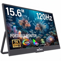 Moniteur portable de 15,6 pouces avec faible lumière bleue, 2560x1440, 120 Hz, HDR, luminosité de 300 nits pour de longues heures de travail