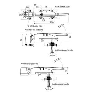 CX-1178 Loquet de sécurité à came en alliage de zinc moulé sous pression haute pression, facile à installer, pour réfrigérateurs commerciaux - Product Image 4