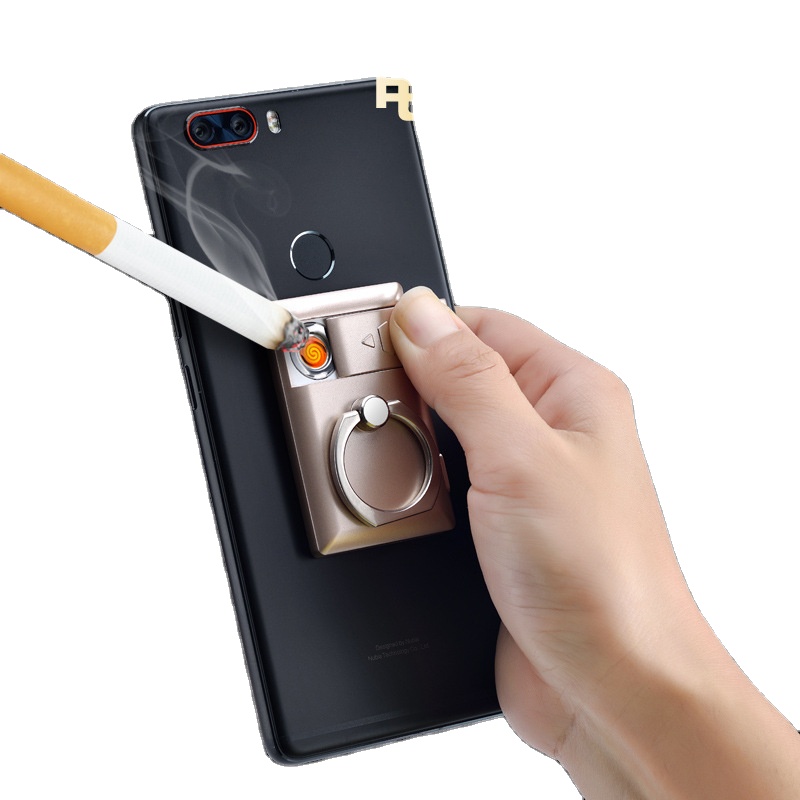 USB кольцо мобильный телефон портативный мобильный кронштейн перезаряжаемый прикуриватель USB Электронная зажигалка держатель телефона зажигалка