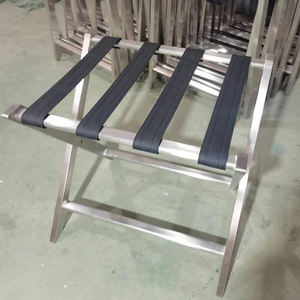 מלון מתקפל פלדת צינורי מתקפל אחסון מתלה מגש stand עץ מתלים מטען - Product Image 6