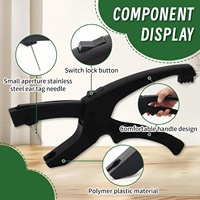 Étiquettes Z à chargement facile Pince à étiquettes d'oreille pour bétail Métal et plastique Équipement d'élevage noir