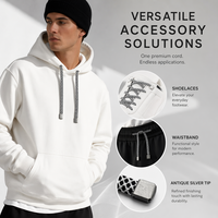 Cordon rond tressé en polyester jacquard personnalisé, bicolore, avec embouts métalliques carrés pour sweats à capuche, chaussures, vêtements de sport