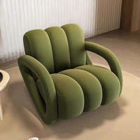 Fauteuil de détente géométrique moderne pour salon, canapé droit simple ou double en tissu, chaise de repos pour petit appartement ou chambre à coucher