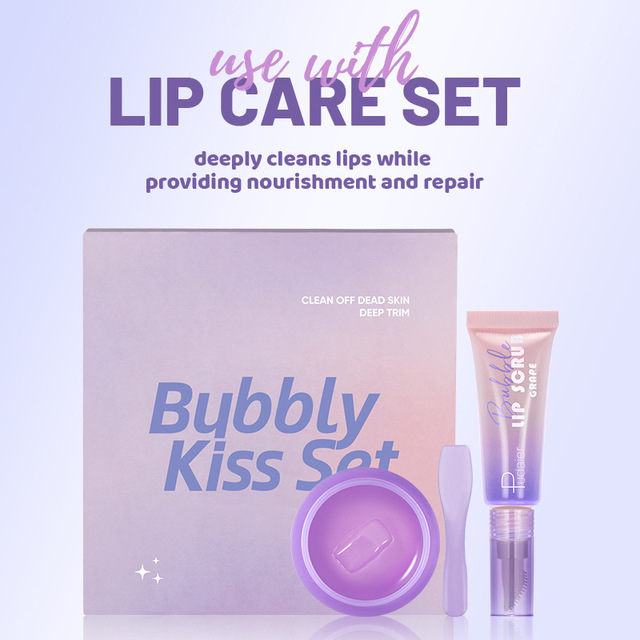 Free Sample Makeup Wholesale Lip Care Set Cleaning Exfoliator Bubble Lip Cream Nourishing Moisturizing Lip Mask Private Label