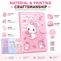 Carnet personnalisé mignon à motif de dessin animé, fermeture magnétique, reliure parfaite, journal/agenda en carton rigide Kawaii pour filles, idéal comme cadeau