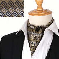 Britische Retro Ascot-Krawatte für Herren, Breite Bedruckte Schals, Luxuriöse Hochzeits- und Abendaccessoires für Bräutigam und Trauzeugen
