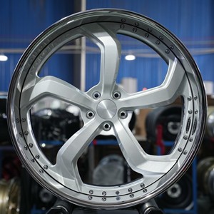 Jantes forgées XINGTU de luxe en <span class=keywords><strong>2</strong></span> pièces, finition argent brossé avec lèvre chromée pour Rolls-Royce, Bentley, Maybach, Mercedes Classe S, S600 - Product Image 3