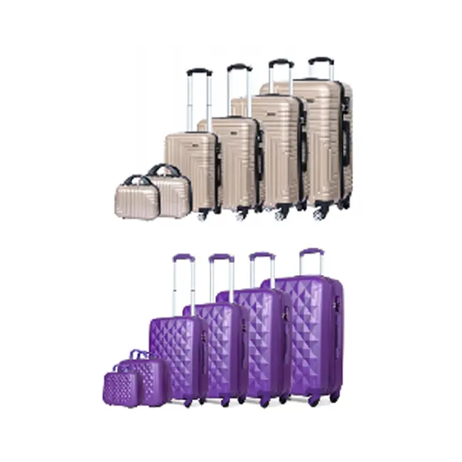 Fábrica al por mayor 6 unids/set nuevo equipaje de viaje con estuche de cosméticos bolsa ABS maleta equipaje ruedas de 360 grados