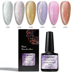 CANNI Từ Gel Nail Polish 7.3Ml Aurora Cat Eye UV/LED Ngâm Tắt Gel Polish Varnish Lacquers Sáng Bóng Glitter Hiệu Ứng Nail Thiết Kế