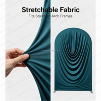 ANNIELU Penutup Stand Latar Belakang Lengkung 3D Motif Riak Air Biru Peacock Bebas Alat Dapat Digunakan Kembali untuk Pesta Pernikahan Photo Booth