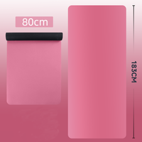SHENGDE personnalisé Beige Pilates tapis fabricant recyclé pliant coulissant 80cm largeur supplémentaire épais 5mm tapis de Yoga en caoutchouc Pu