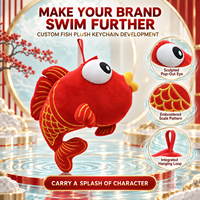 Porte-clés en peluche personnalisé Poisson Koi Rouge avec boucle de suspension, breloque de sac animal, cadeau promotionnel OEM/ODM