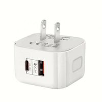 Chargeur mural Type-C 3 broches 20W à charge rapide USB-QC3.0, adaptateur secteur 3 broches pour iPhone, chargeur mural rapide pour iPhone 15