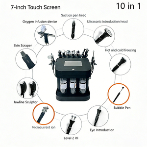เครื่องดูแลผิวหน้าไฮดราออกซิเจนแบบมืออาชีพ รุ่น 10 in 1 ปี 2026 จากโรงงาน พร้อมฟังก์ชั่นฟองออกซิเจนและเติมความชุ่มชื้น ใช้ปลั๊กแบบ US สำหรับใช้งานเชิงพาณิชย์ - Product Image 4