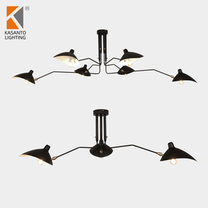 סגנון נורדי serge fouille 2 זרועות נברשת מנורת גודל באמצע מנורת תקרה עם 2 ראש - Product Image 3