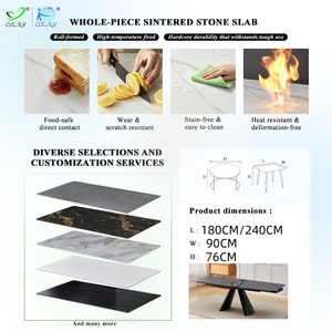 Table à manger en céramique <span class=keywords><strong>OKAY</strong></span>, style minimaliste, plateau en pierre, décoration haut de gamme, table à manger en pierre frittée - Product Image 2