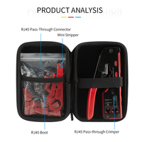 LAN Cat 7 Kit alat Crimping, Set alat perbaikan kabel jaringan RJ45 RJ11, Tang tangan obeng pemotong kawat jaringan kualitas tinggi