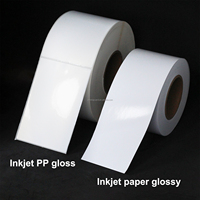 Étiquette en papier ou en PP BOPP à finition mate ou brillante continue personnalisée, encre blanche pour imprimante jet d'encre, rouleau d'étiquettes pour imprimante jet d'encre