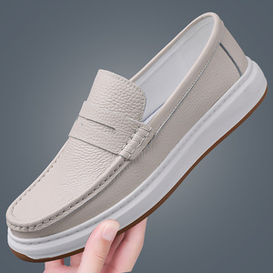 Zapatos Casuales de Cuero para Hombre 2026, Primera Capa de Piel de Vaca, Sin Cordones, Cosidos a Mano, para Conducir - Product Image 4