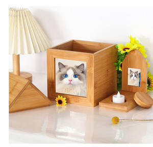Wholesale Wooden House Shape Pet Keepsake <strong>Urn</strong> Personalized Memory Photo Wood Memorial Pet <strong>Urn</strong> for <strong>Cat</strong> or Dog Ashes - Product Image 4