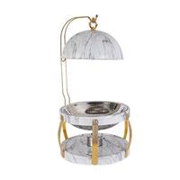 Chauffe-Plats Professionnel Noir pour Hôtels et Mariages – Plats de Présentation Métalliques Élégants pour Restaurants, Fêtes et Buffets – Ensemble de Chauffe-Plats pour Traiteur