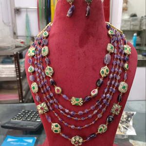 Nueva joyería india, cuentas antiguas de vidrio, cuentas multicolores de vidrio de alta calidad, collar de producto a granel hecho a mano de cinco capas mala - Product Image 1