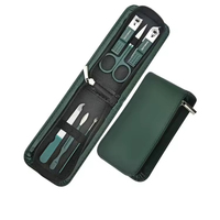 Ensemble de manucure pour hommes JM, 6 pièces, en acier inoxydable, coupe-ongles, kit de soin et de toilettage avec sac de voyage
