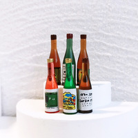 Xiaomiwu juego de comida en miniatura modelo de escena casa de muñecas accesorios simulación mini botella de vino conjunto de 6 piezas D159