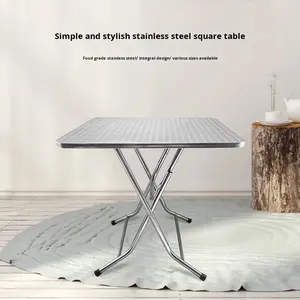 Stainless Steel Modern Folding DiningSquare Table for Street Vending Home Use Outdoor Fire Pit Writing <strong>Desk</strong> Rental House - Product Image 1