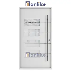 Anlike Foshan Entry Modern Security Exterior Entrance Cast 36x80 Aluminum Luxury Pivot Doors With Sidelight