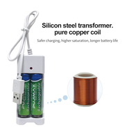 Chargeur de batterie universel intelligent à 2 emplacements indépendants avec LED, pour piles AA 3A rechargeables, alimenté par USB KD1890-C1220