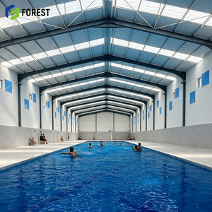 Structure en acier préfabriquée antisismique pour piscine, bâtiment de grande portée, centre sportif aquatique - Product Image 1