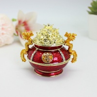 SHINNYGIFTS Statue de Dragon chinois traditionnel pour bassin au trésor Bonne chance Richesse Prospérité Figurine pour la maison Feng Shui