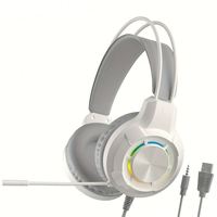 Headset game berkabel RGB bercahaya, PC Gaming Bass berat kompatibel untuk PS4 PS5 dengan mikrofon Headphone