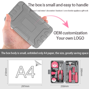 24 Piece OEM Household <b>Tool</b> <b>Set</b> <b>Hand</b> Repair Kit with Tape Measure Hammer Pliers Screwdriver Hex Keys in Hard Case Metals - Product Image 5