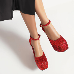 Commercio all'ingrosso personalizzato 14.5cm Sexy <span class=keywords><strong>tacco</strong></span> alto sandali Glitter rosso signore latino <span class=keywords><strong>scarpe</strong></span> da ballo per matrimonio Pole Dance CE ROHS Certified - Product Image 4