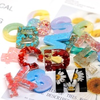 Monogramme personnalisé Résine Porte-clés Alphabet A-Z Initiale Coloré Paillettes Émail Résine Acrylique 26 Lettres Gland Voiture porte-clés