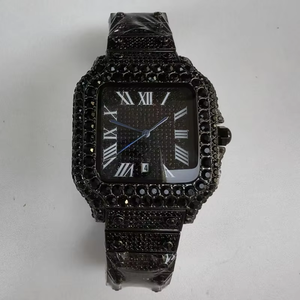 Đồng hồ vuông đen đính đá <span class=keywords><strong>2026</strong></span> bán chạy, đồng hồ thiết kế mới chất lượng cao, đồng hồ nam dây kim loại, đồng hồ đính kim cương - Product Image 2