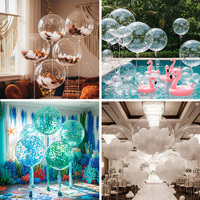 20 ballons à bulles de 24 pouces, ballons en plastique pour fête, anniversaire, mariage, décorations sous-marines, 10 ballons Bobo transparents