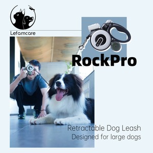 Lefamcare <span class=keywords><strong>Laisse</strong></span> Rétractable Robuste <span class=keywords><strong>pour</strong></span> <span class=keywords><strong>Chien</strong></span> 5m/16ft avec Lumière LED et Sifflet Électronique, <span class=keywords><strong>Laisse</strong></span> en Nylon <span class=keywords><strong>pour</strong></span> Grands Chiens jusqu'à 50kg - Product Image 5