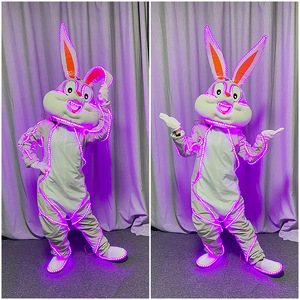 ชุดมาสคอตกระต่ายปีใหม่ การ์ตูนกระต่ายนำโชค ชุดเดินได้สำหรับผู้ใหญ่ ชุดกระต่ายปีใหม่ ชุดยูนิเซ็กซ์ พร้อมอุปกรณ์ประกอบ - Product Image 3