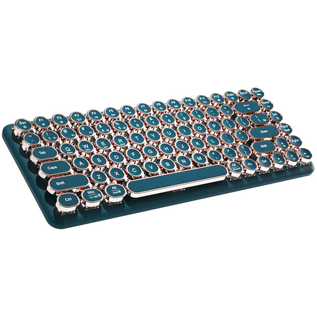 Three-mode Mechanical Keyboard Wireless Retro Punk Electroplated Keycaps Office Gaming Keyboard