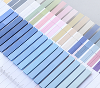Ensemble de notes autocollantes longues multicolores S3601 Morandi, onglets pastel assortis, emballage en carton transparent, marque-pages autocollants inscriptibles