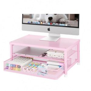 Desk Organizer and <b>Accessories</b> <b>Computer</b> Monitor Stand Riser with Drawer and 2 Pen Holders - Product Image 4