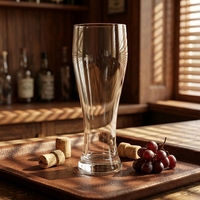 Chope à bière en verre transparent sans plomb, compatible lave-vaisselle, fond épais