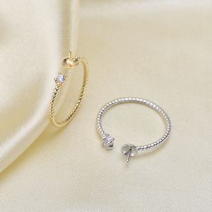 Support de bague en argent S925, accessoires de perles DIY, perles de 5,5 à 6 mm, 10137-Support de bague en bois avec équilibre pour bijoux en argent - Product Image 2