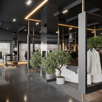 Usine directe magasin de vêtements étagère en bois luxe complet magasin affichage meubles design personnalisé peinture blanche double pont île