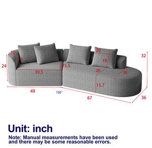 Canapé d'angle convertible moderne rembourré surdimensionné en chenille de 112 pouces, 4 places, assise extra profonde et large, courbé Cloud 4 - Product Image 5