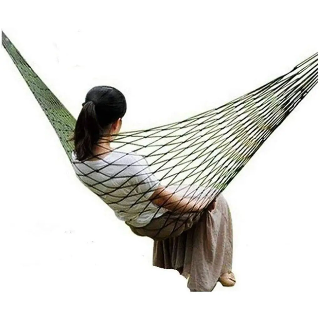 Hamac pour Camping en plein air voyage Portable hamac en Nylon lit de couchage chaise suspendue hamac en maille confortable hamac en corde Dropshipping